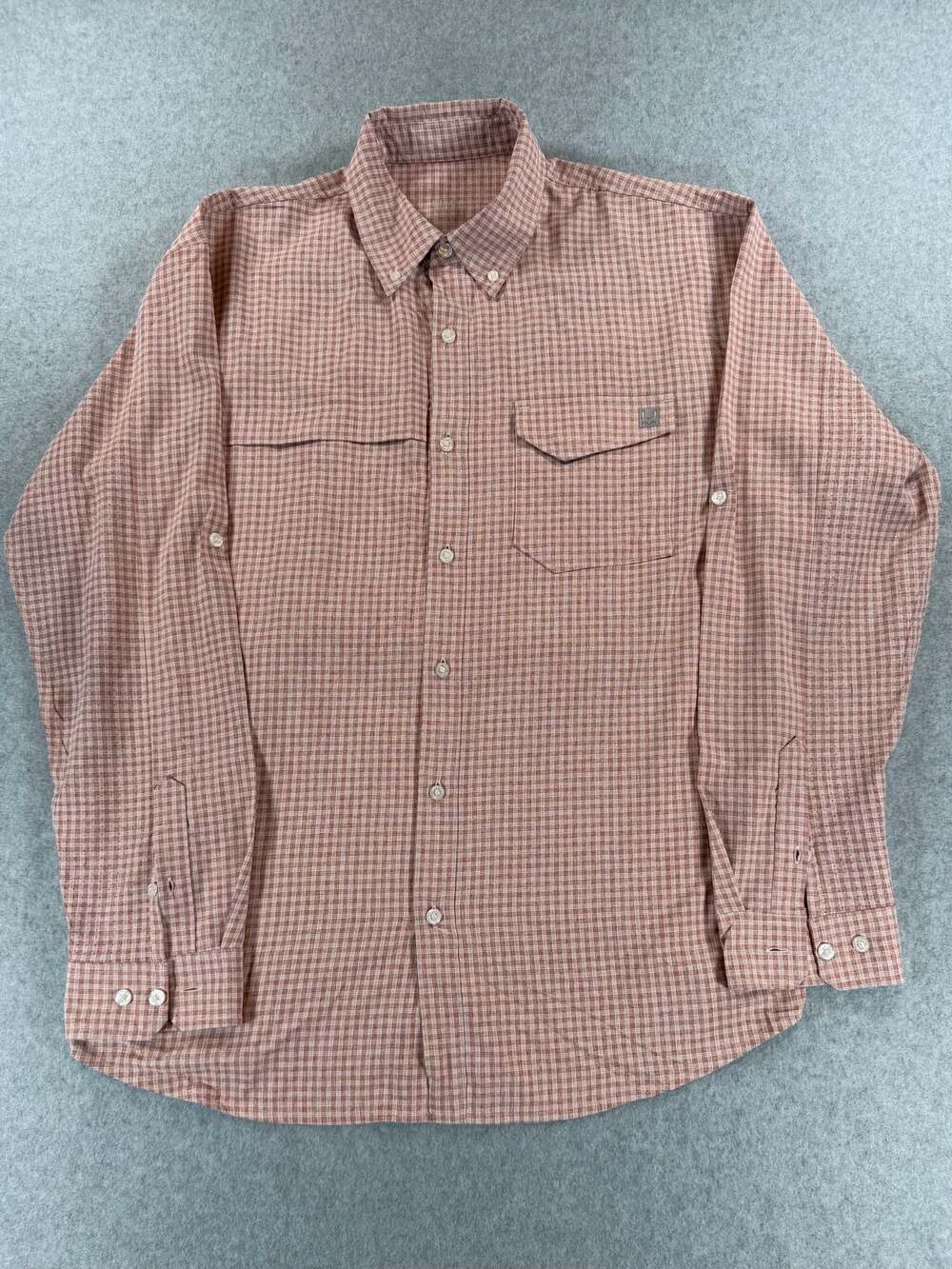 Huk Tide Point Minicheck Long-Sleeve Performance Button-Down Shirt